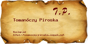 Tomanóczy Piroska névjegykártya