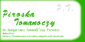 piroska tomanoczy business card